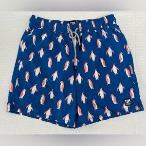 Tom & Teddy Penguin Print Swim Trunks Men's | NWOT